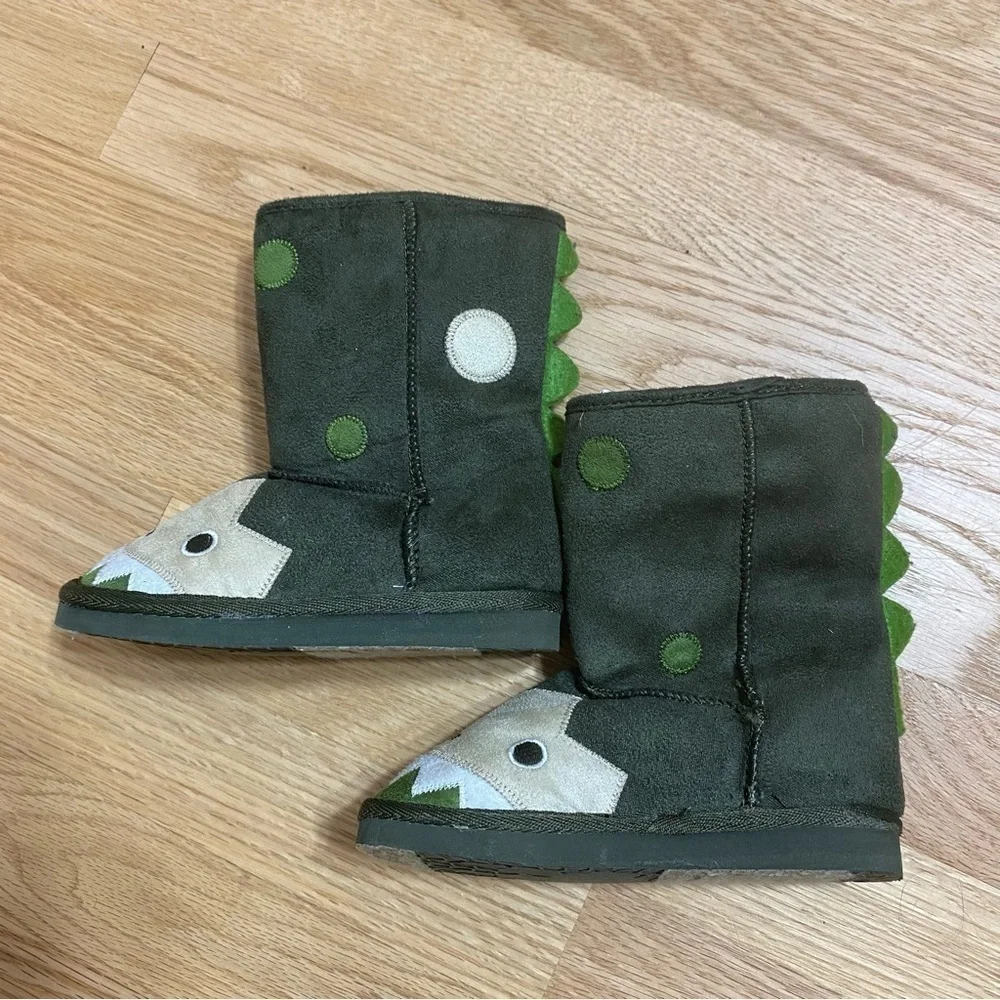 Old Navy Green Tall Boots Sz 8 Dinosaur Toddler Kids